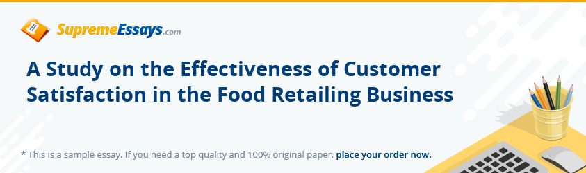 A Study on the Effectiveness of Customer Satisfaction in the Food Retailing Business