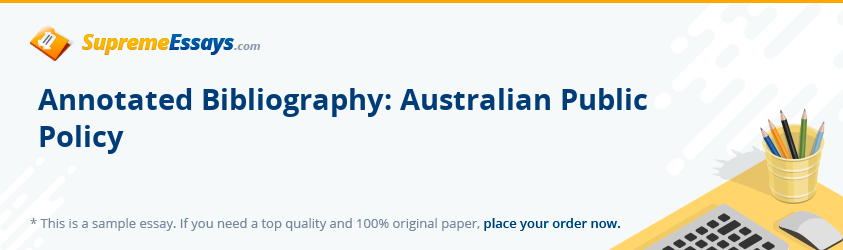 Annotated Bibliography: Australian Public Policy