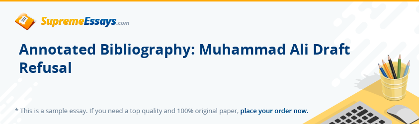 Annotated Bibliography: Muhammad Ali Draft Refusal