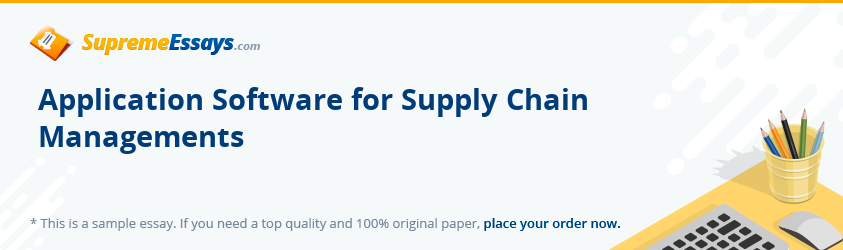 Application Software for Supply Chain Managements