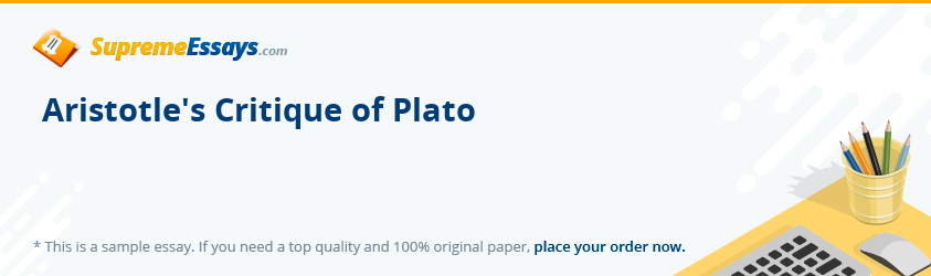 Aristotle's Critique of Plato
