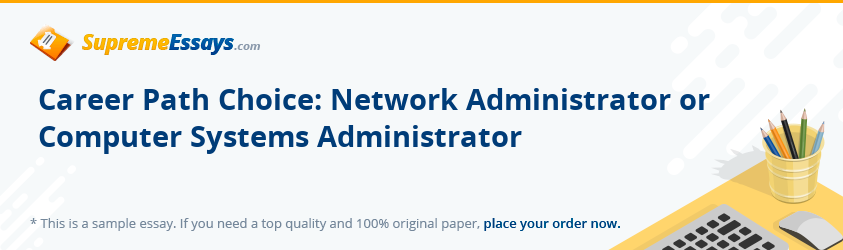 Career Path Choice: Network Administrator or Computer Systems Administrator