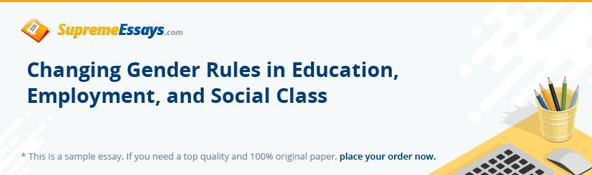 Changing Gender Rules in Education, Employment, and Social Class