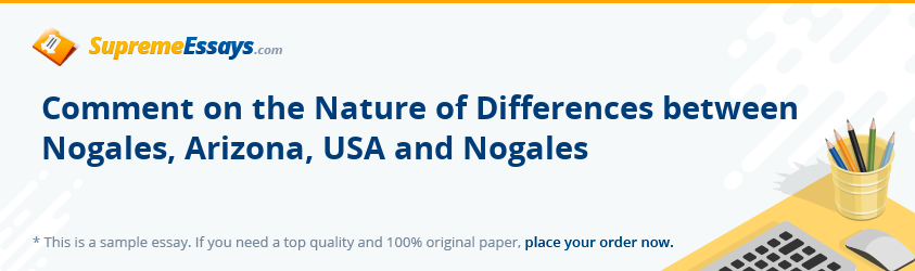 Comment on the Nature of Differences between Nogales, Arizona, USA and Nogales