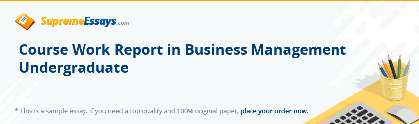 Course Work Report in Business Management Undergraduate