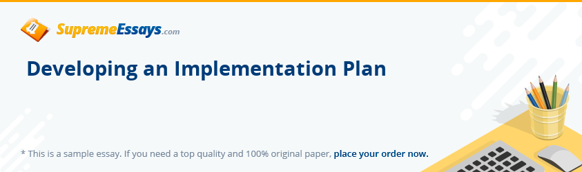 Developing an Implementation Plan