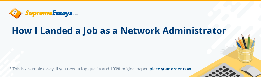 How I Landed a Job as a Network Administrator