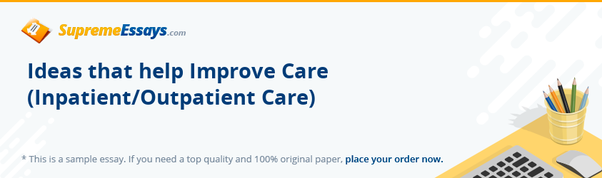 Ideas that help Improve Care (Inpatient/Outpatient Care)