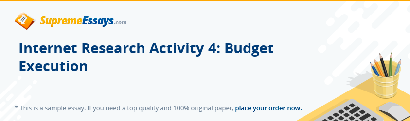 Internet Research Activity 4: Budget Execution