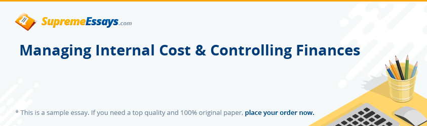 Managing Internal Cost & Controlling Finances