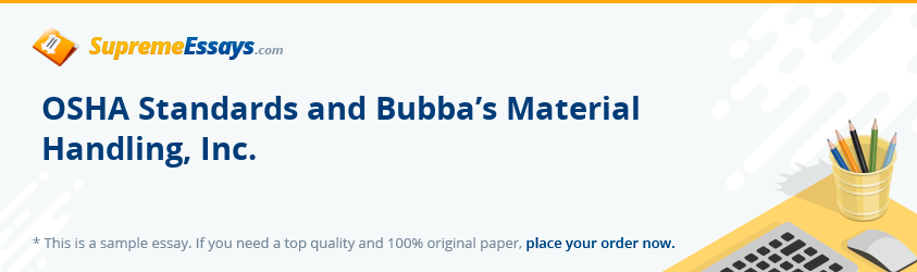 OSHA Standards and Bubba’s Material Handling, Inc.