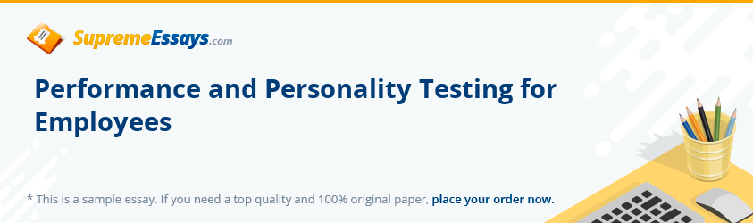 Performance and Personality Testing for Employees
