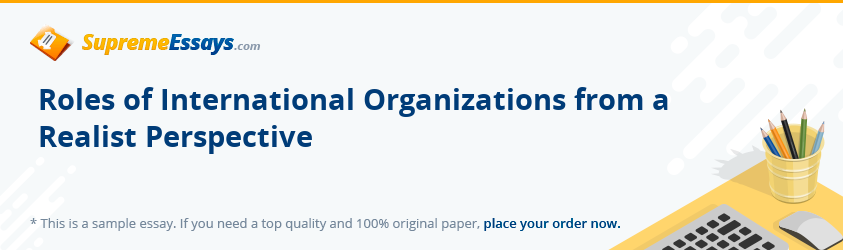 Roles of International Organizations from a Realist Perspective