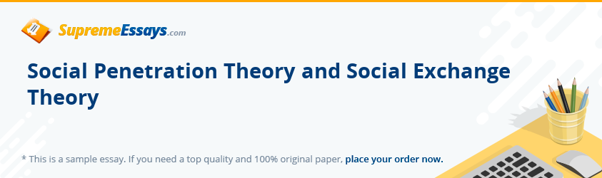 Social Penetration Theory and Social Exchange Theory