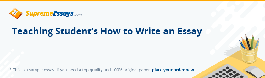 Teaching Student’s How to Write an Essay