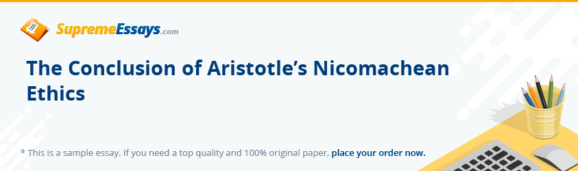 The Conclusion of Aristotle’s Nicomachean Ethics