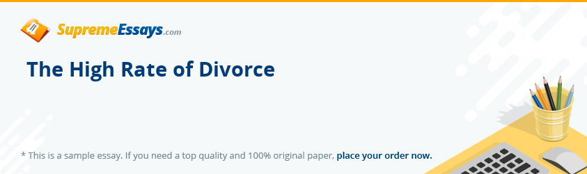 The High Rate of Divorce