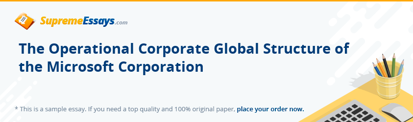 The Operational Corporate Global Structure of the Microsoft Corporation