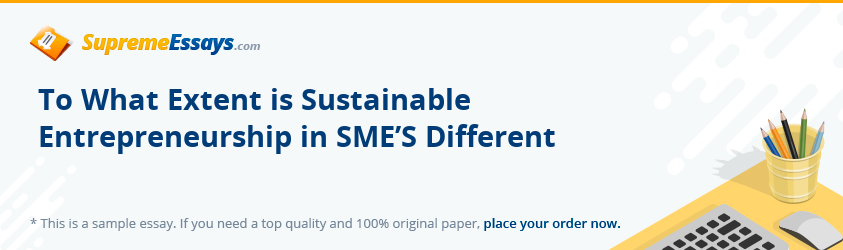 To What Extent is Sustainable Entrepreneurship in SME’S Different