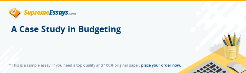 A Case Study in Budgeting