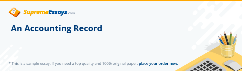 An Accounting Record 