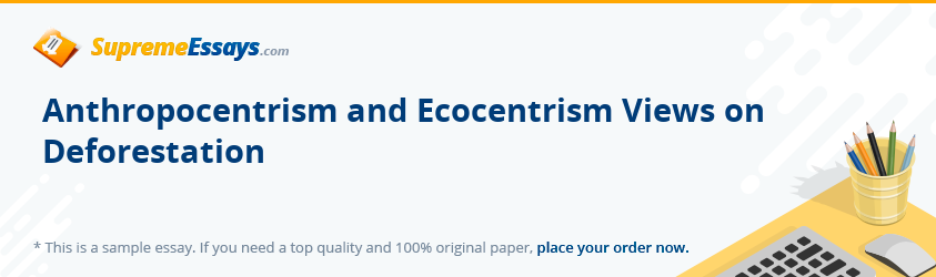 Anthropocentrism and Ecocentrism Views on Deforestation
