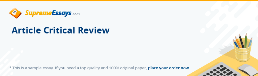 Article Critical Review