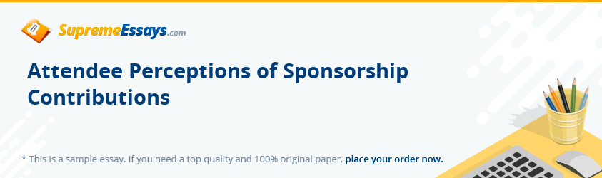 Attendee Perceptions of Sponsorship Contributions