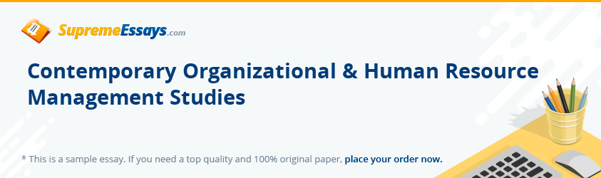 Contemporary Organizational & Human Resource Management Studies
