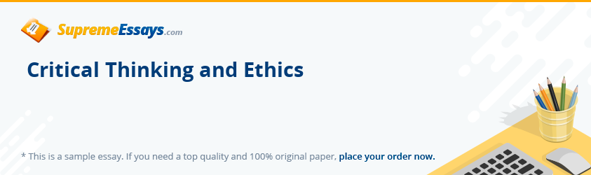 Critical Thinking and Ethics