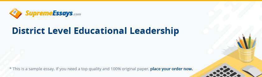 District Level Educational Leadership