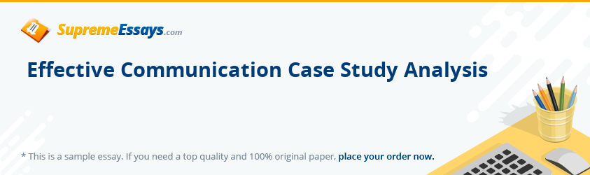 Effective Communication Case Study Analysis