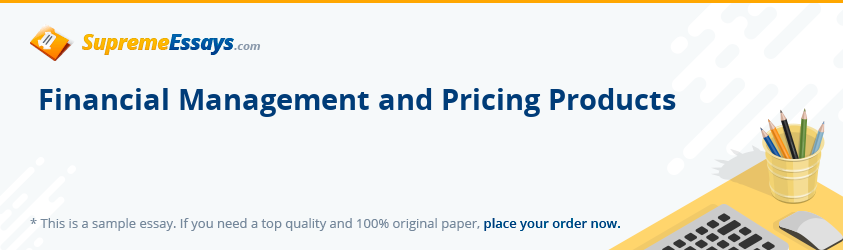 Financial Management and Pricing Products