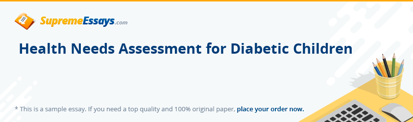 Health Needs Assessment for Diabetic Children
