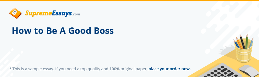 How to Be A Good Boss