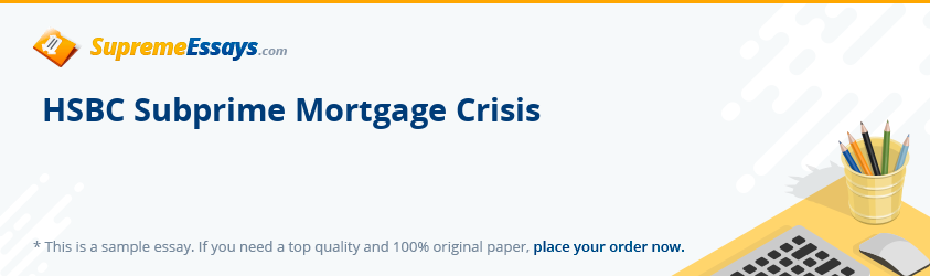 HSBC Subprime Mortgage Crisis