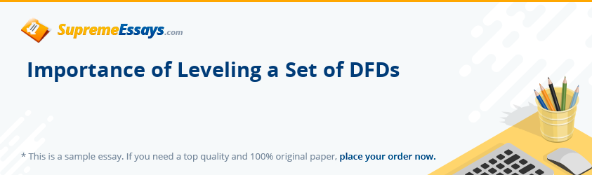 Importance of Leveling a Set of DFDs