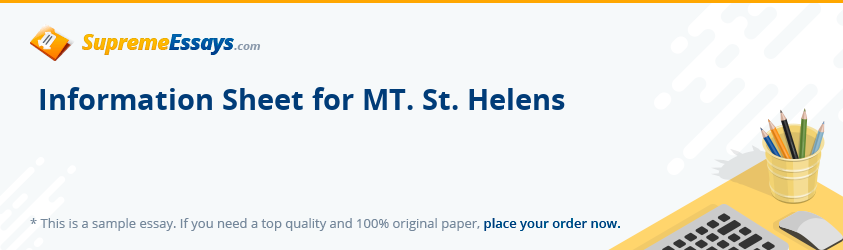 Information Sheet for MT. St. Helens