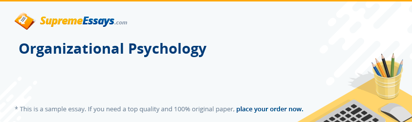 importance of organizational psychology essay