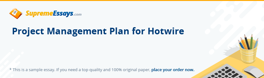 Project Management Plan for Hotwire