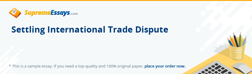 Settling International Trade Dispute