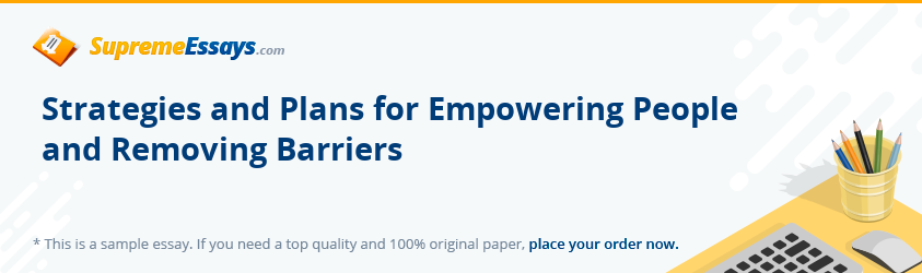Strategies and Plans for Empowering People and Removing Barriers