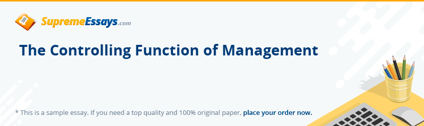 The Controlling Function of Management