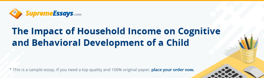 The Impact of Household Income on Cognitive and Behavioral Development of a Child