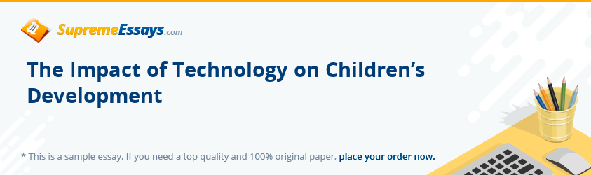 The Impact of Technology on Children’s Development