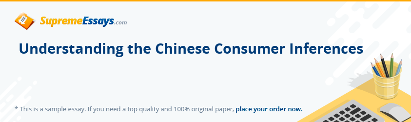 Understanding the Chinese Consumer Inferences